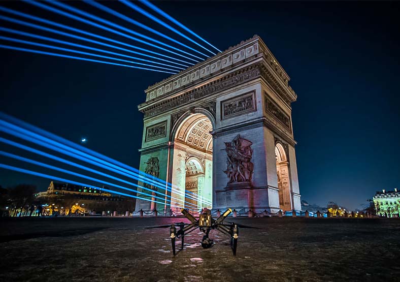 Drone place de l'étoile